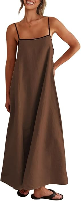 Shy Velvet Women's Linen Maxi Dress Spaghetti Strap Casual Boho Dress     Linen Maxi Dress, Boho ... | Amazon (US)