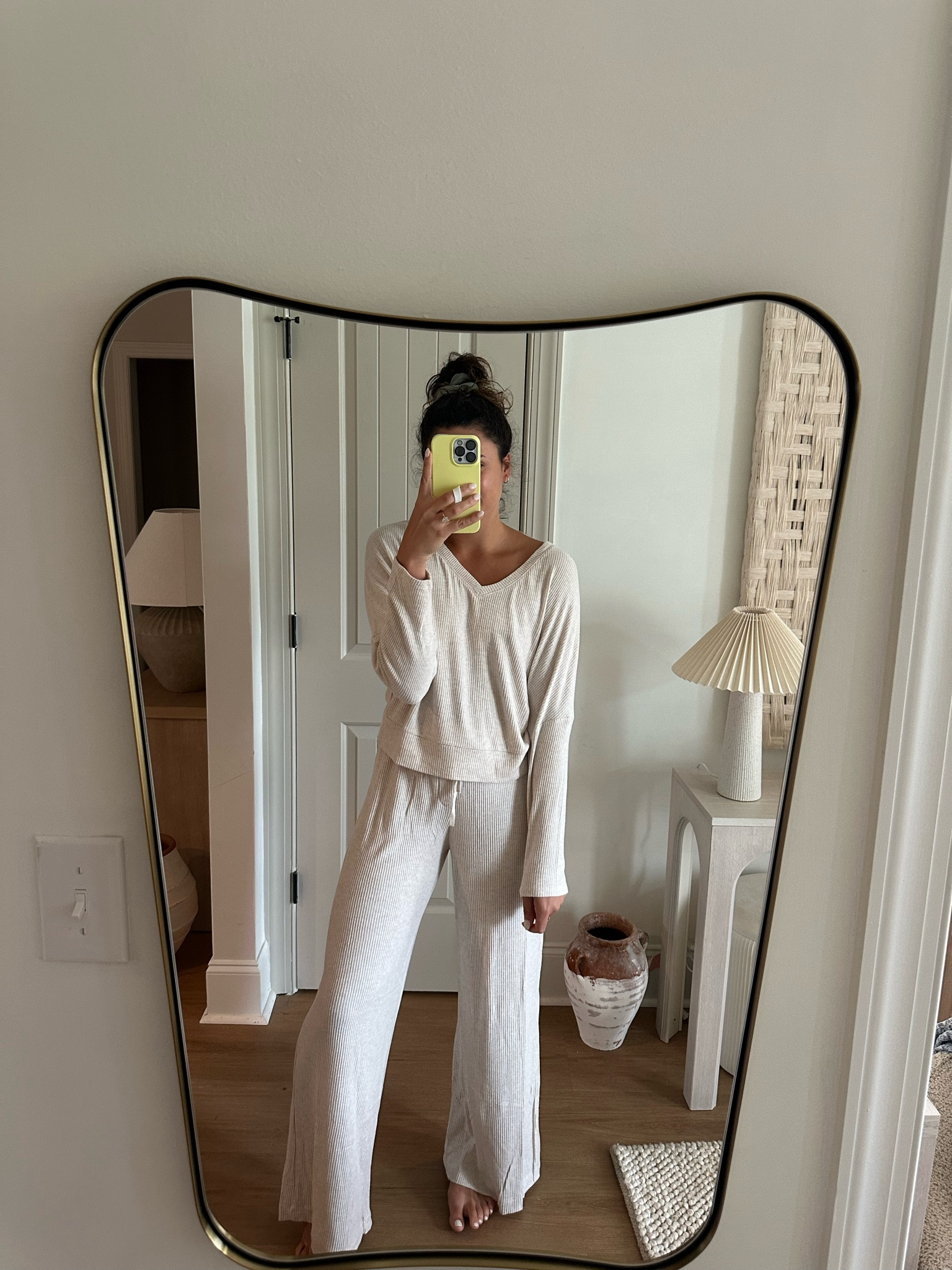 THE most COMFY pair of pajamas for
 Target!!! These are incredible 

Size small in the bottoms 
Size medium in the top

Everything has that oversized nice feel and the pants are SO LONG! I am 5’6”!! 

Pajamas pjs sleeping sleepwear 

#LTKFindsUnder50 #LTKStyleTip #LTKBeauty