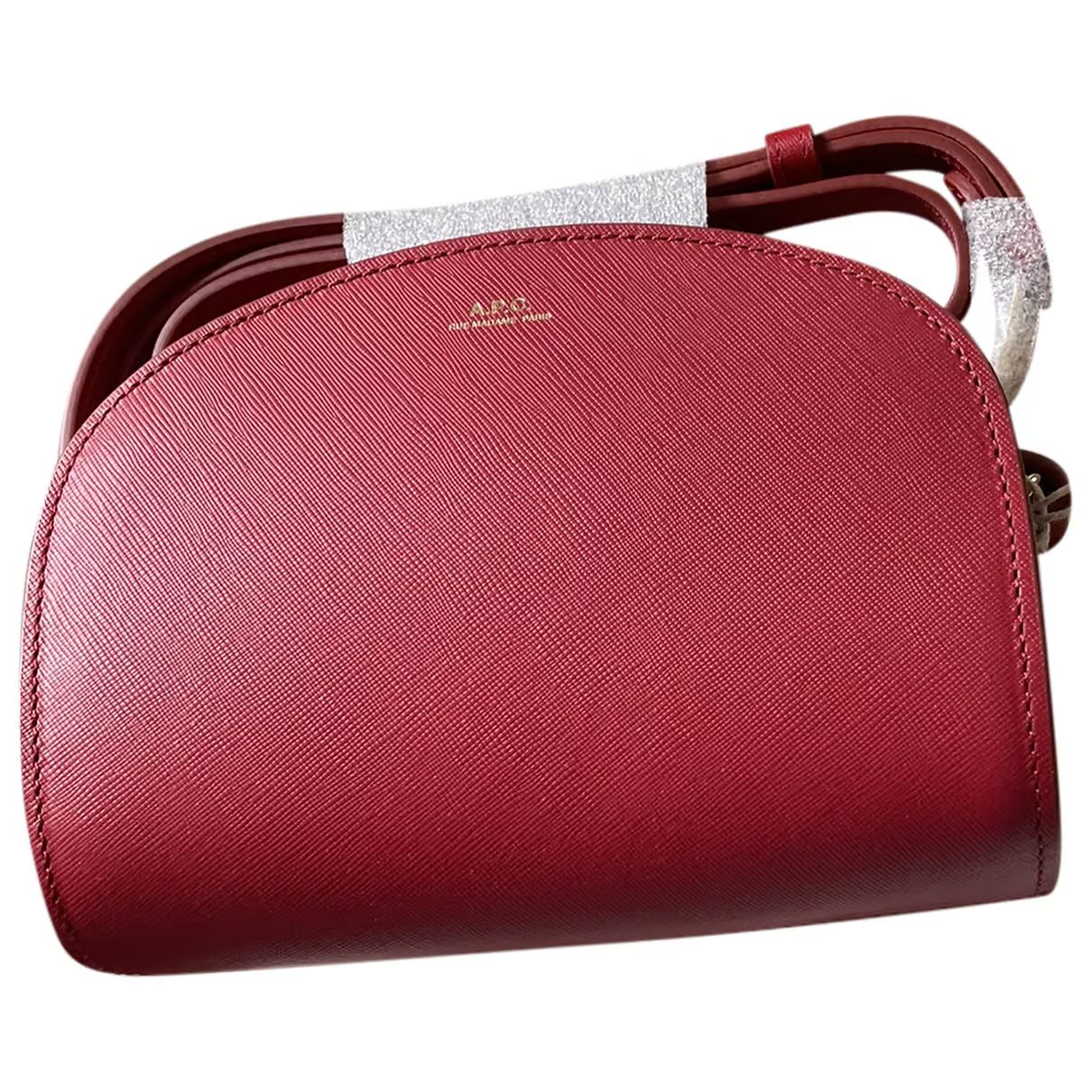 Demi-lune leather crossbody bag APC Red in Leather - 34130096 | Vestiaire Collective (Global)