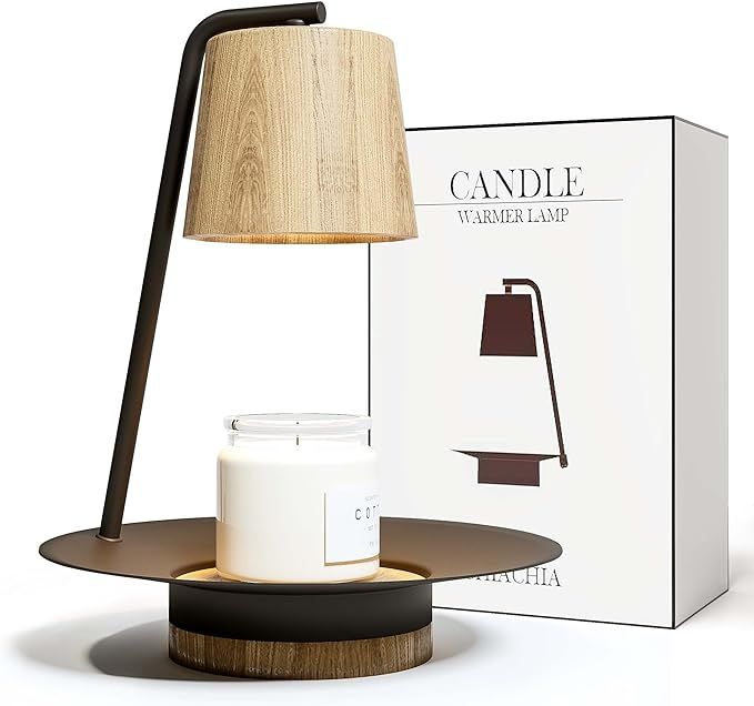 CHIACHIA Candle Warmer Lamp with Timer, Compatible with Jar Candles, Dimmable Candle Lamp, Wooden... | Amazon (US)