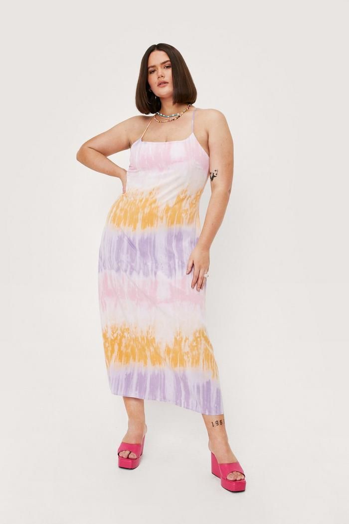 Plus Size Ombre Satin Strappy Midi Dress | NastyGal (UK, IE)