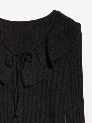 Wool-Blend Ruffle Tie-Front Cropped Cardigan | Old Navy (US)