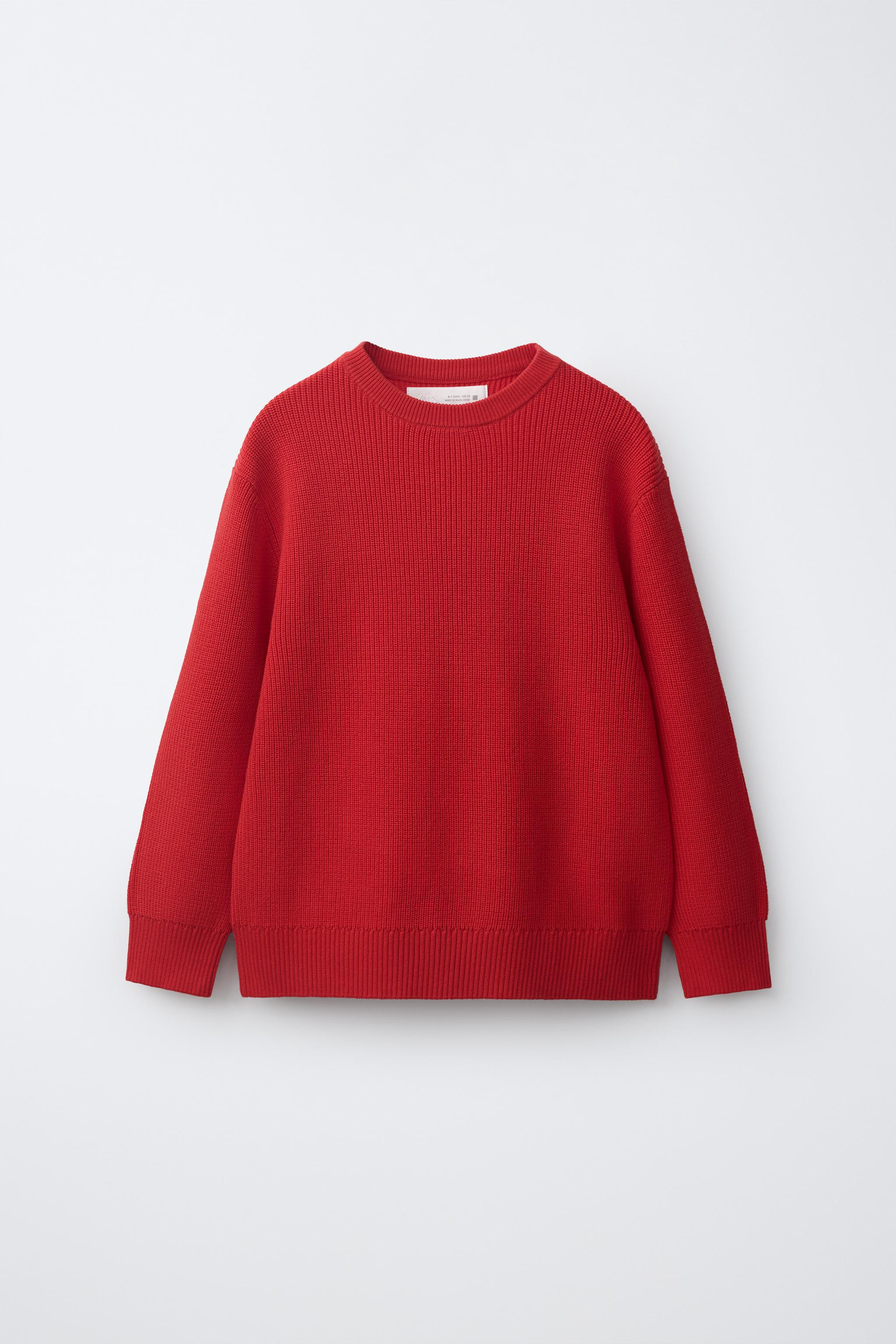 Knit sweater with round neck and long sleeves. | Zara Canada