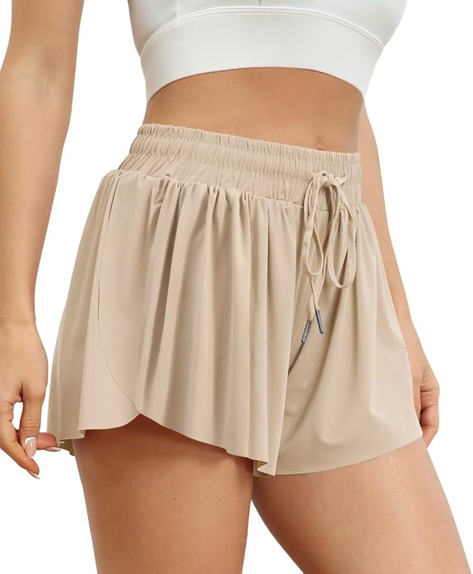 AUTOMET Womens 2 in 1 Flowy Running Shorts Casual Summer Athletic Workout Biker Shorts High Waist... | Amazon (US)