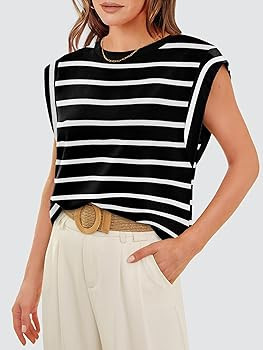 WIHOLL Cap Sleeve Tops for Women Summer Top Basic Tee Shirts Business Casual Tank Loose Fit 2026 ... | Amazon (US)