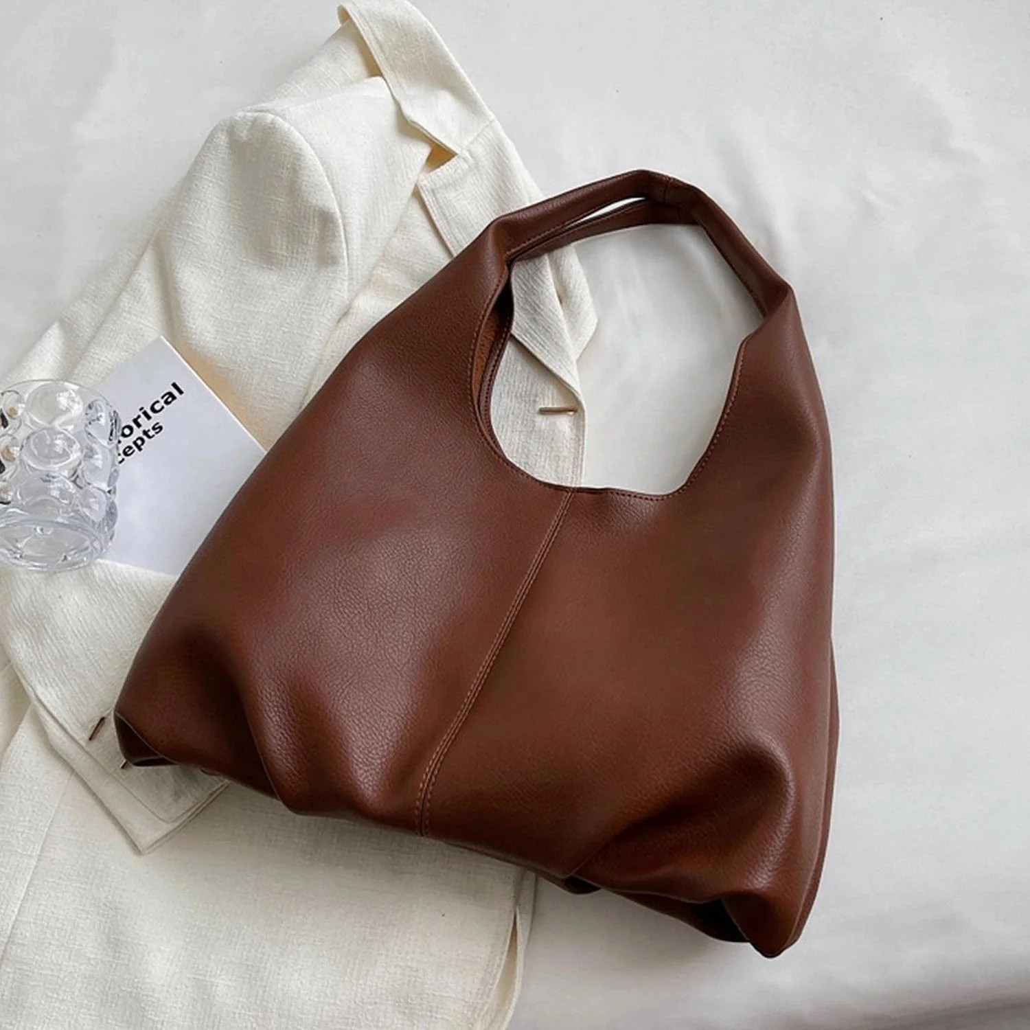 Women's Leather Tote Bag In Brown | Shop Simon