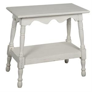 Crestview Collection Whitby 1-shelf Wood Side Table with Turned Legs in White | Cymax