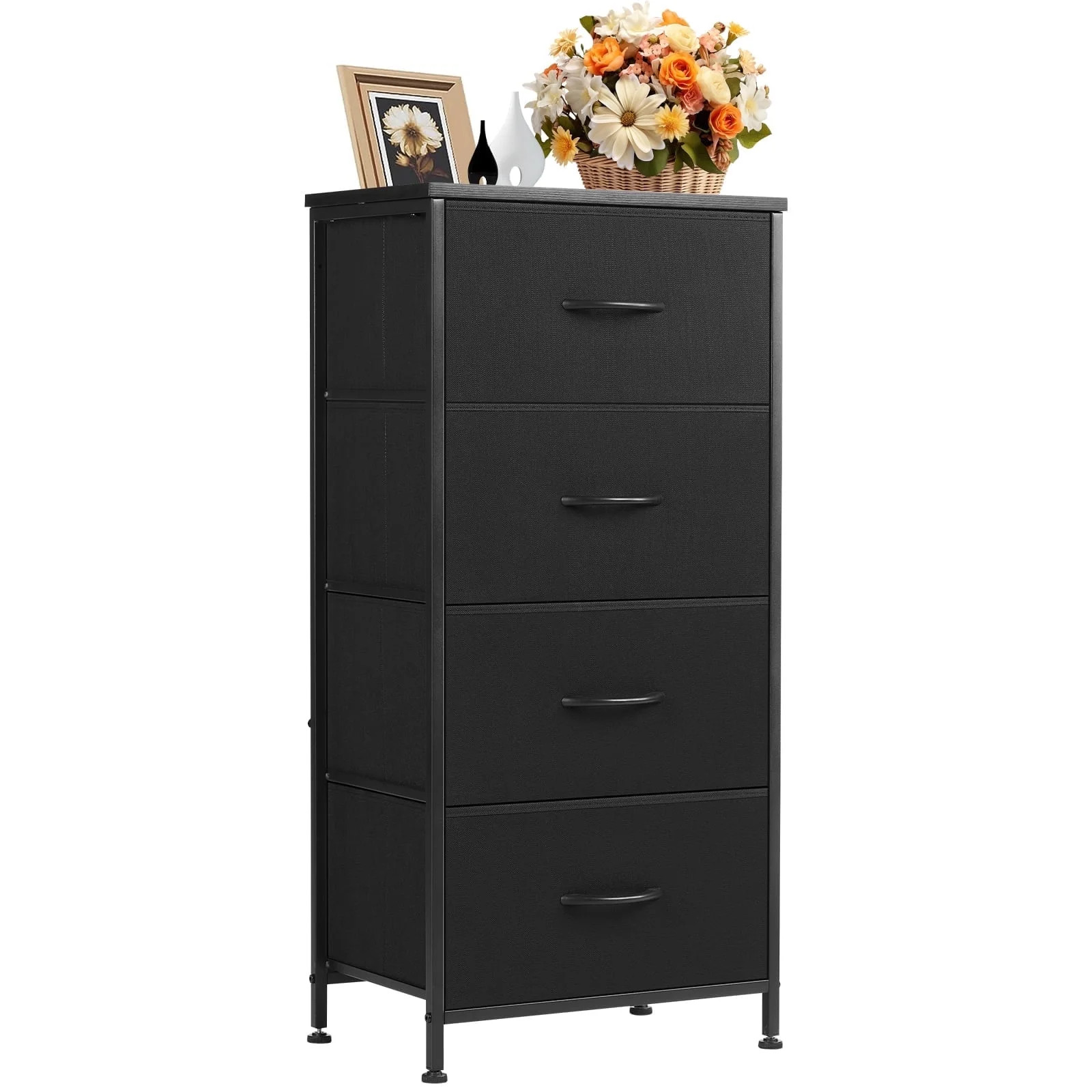 CONCETTA 4 Drawer Dresser, Wide Chest Drawers Nightstand Storage Tower Storage Fabric Dresser Wit... | Walmart (US)
