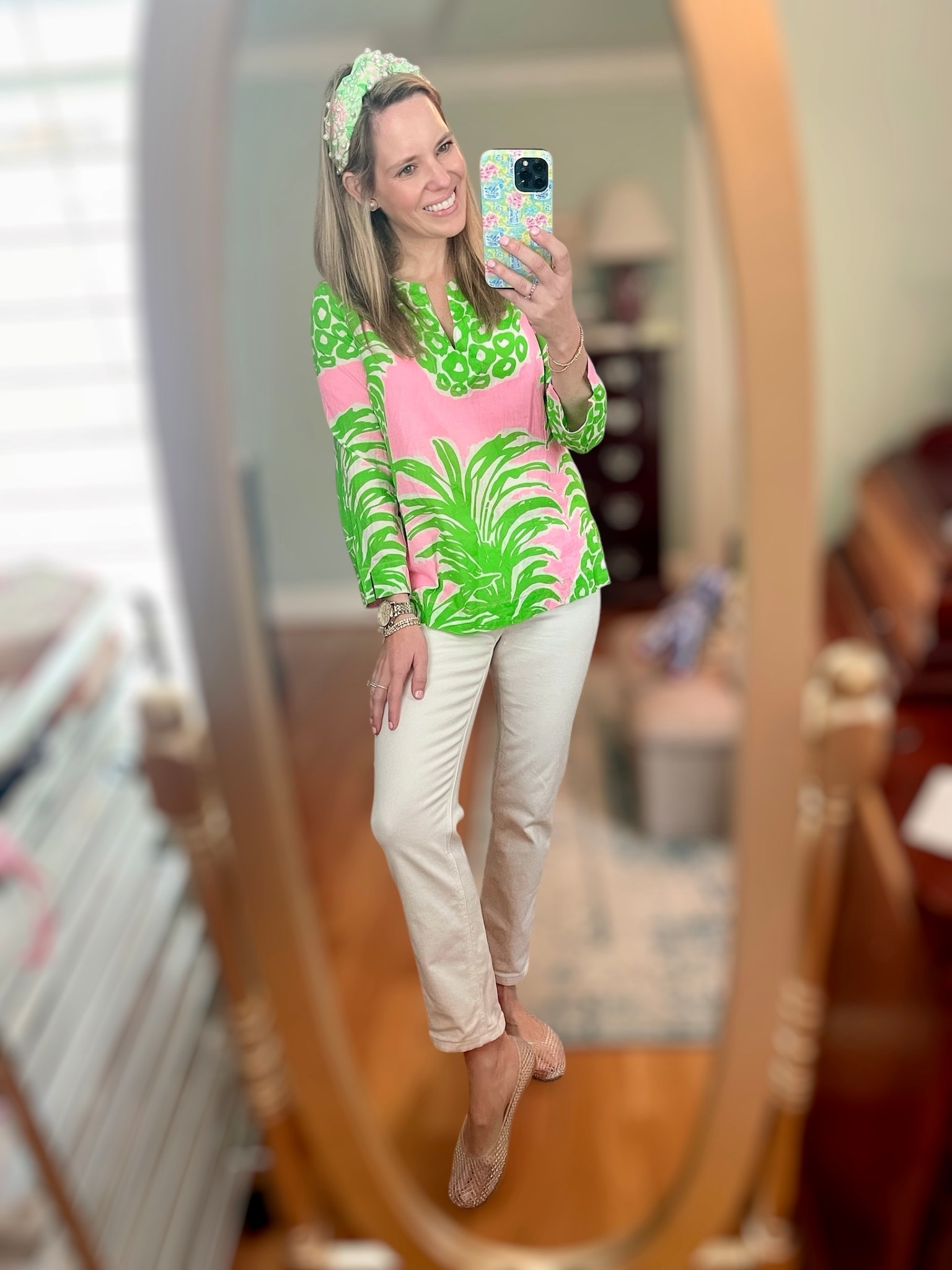 Code ASHLEYBA for 10% off Melinda Maria
Lilly Pulitzer Spring Style
This Lilly Pulitzer top is an older style, but I linked similar Lilly tops that are just as fun and vibrant! The classic pink and green combo is perfect for spring and gives off those cheerful, Palm Beach vibes we all love.

I styled it with off-white ankle pants, neutral woven flats, and a floral headband for a polished, preppy look that works for everything from brunch to errands.

Linked similar Lilly Pulitzer tops in new prints and colors—perfect for spring and summer!

Outfit Details:
• Lilly Pulitzer printed top (linked similar current styles)
• Cropped white jeans
• Woven jelly flats
• Headband + gold bracelets

#LillyPulitzer #LTKSpringStyle #PreppyStyle #ResortWear #LillyLovers #SpringOutfit #PalmBeachPrep #ColorfulStyle #LTKUnder100 #LinkedLilly #LTKFinds


#LTKFindsUnder50 #LTKPetite #LTKOver40
