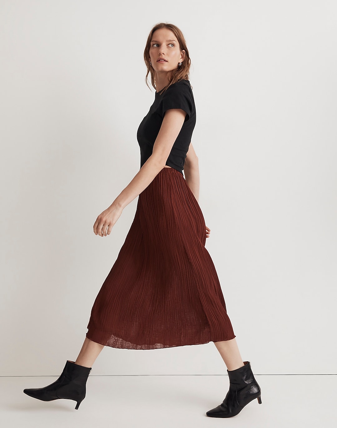 Plissé Midi Slip Skirt | Madewell