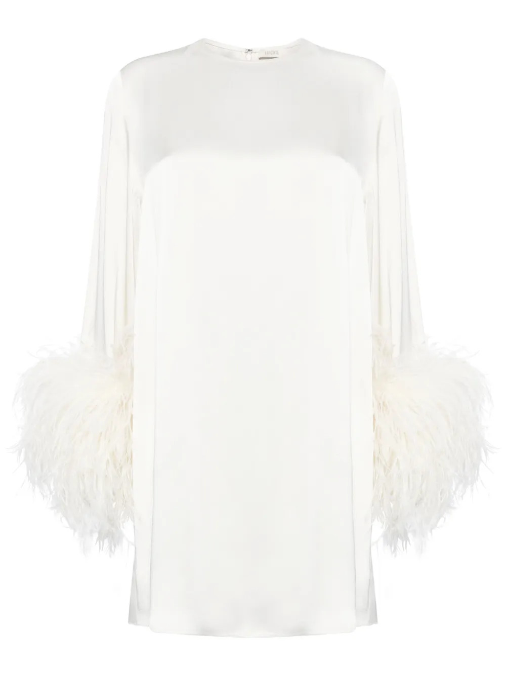 LAPOINTE feather-trim Satin Minidress | Neutrals | FARFETCH | Farfetch Global