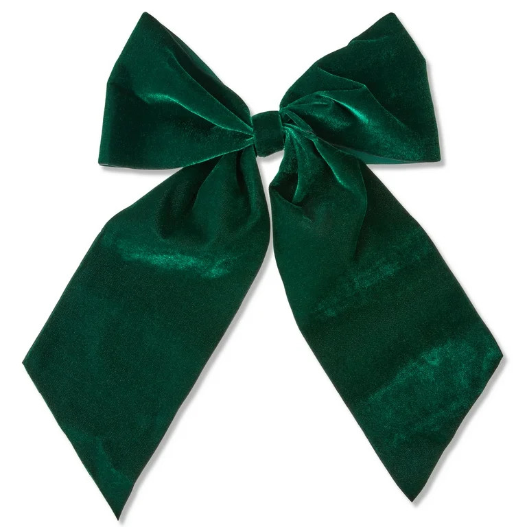 Green Velvet Christmas Tree Topper Bow, 20", by My Texas House - Walmart.com | Walmart (US)