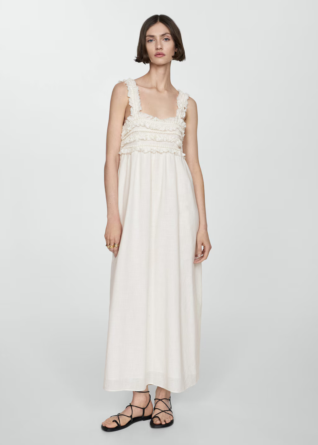 Straps dress with fringes detail -  Women | Mango United Kingdom | MANGO (UK)