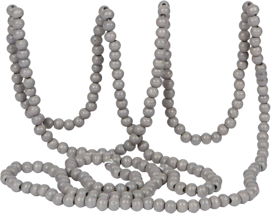 One Holiday Way 9-Foot Rustic Light Gray Wood Bead Garland Christmas Tree Decoration - Decorative... | Amazon (US)