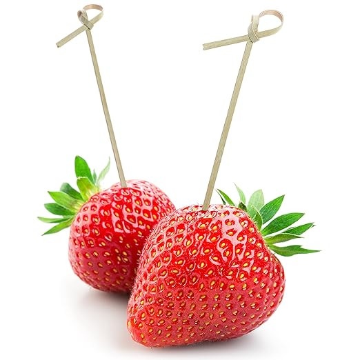 Bamboo Knot Picks, 4.5 Inch (100 Pack) Disposable and Ecofriendly Wooden Toothpick Skewers for Ap... | Amazon (US)