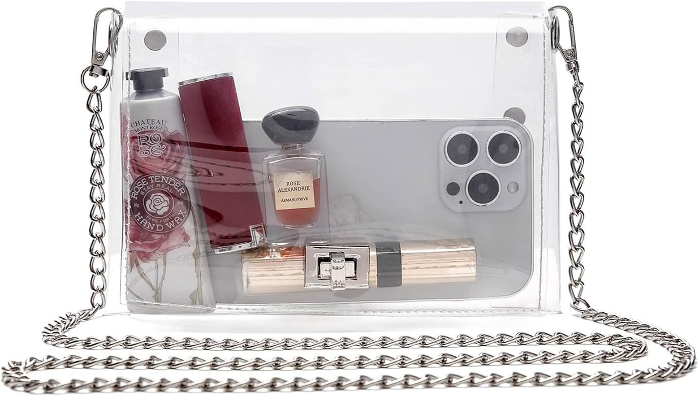 MOETYANG Transparent Clutch Clear Purse Crossbody Shoulder Bags Stadium Approved Bags | Amazon (US)