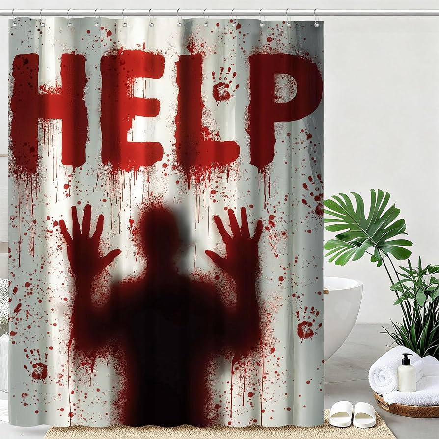 Halloween Shower Curtain Help Me Shower Curtains for Bathroom Waterproof Fabric Bath Curtain Deco... | Amazon (US)
