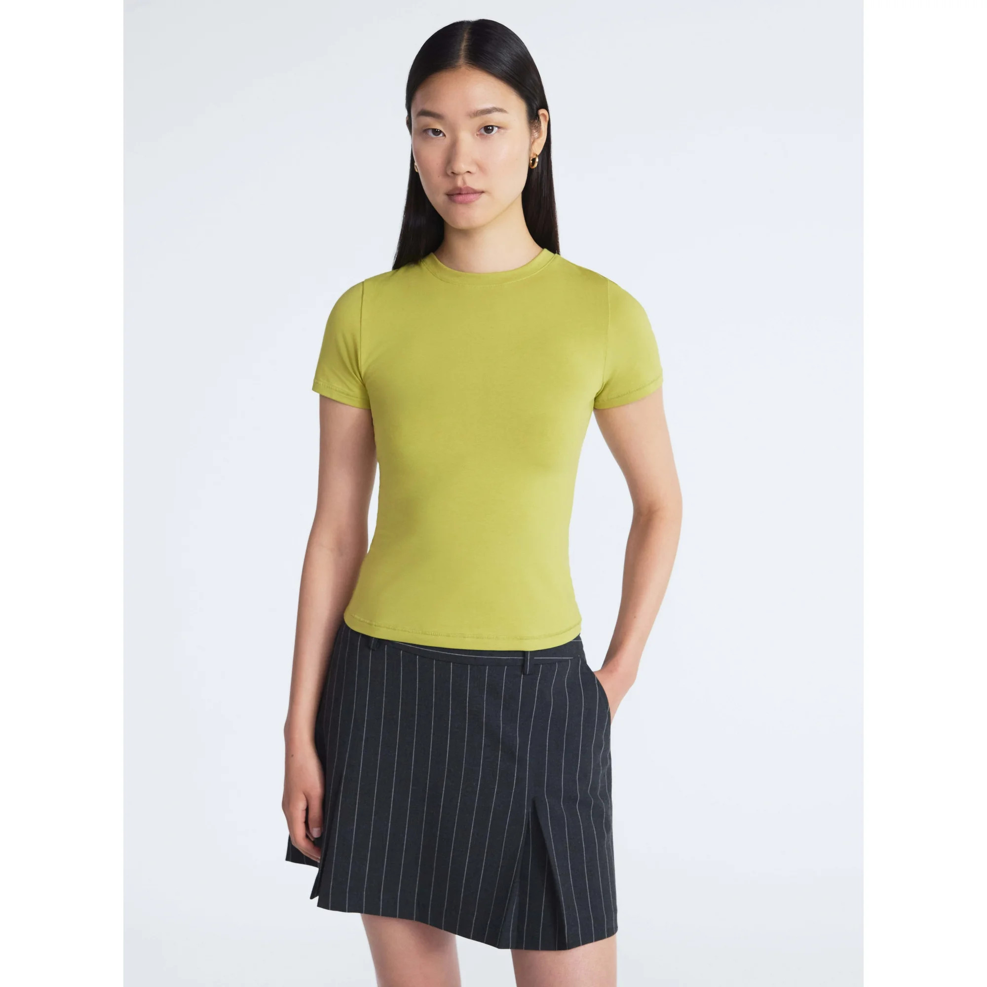 Scoop Women’s and Women’s Plus Stretch Cotton Baby Tee with Short Sleeves, XS-4X | Walmart (US)