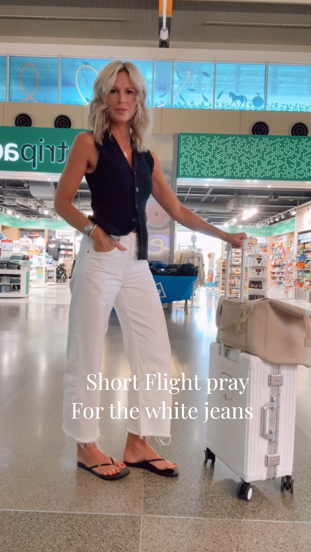 Travel outfit. White Barrel denim. Love the carry on and person item!

#LTKootd #LTKgrwm #LTKTravel