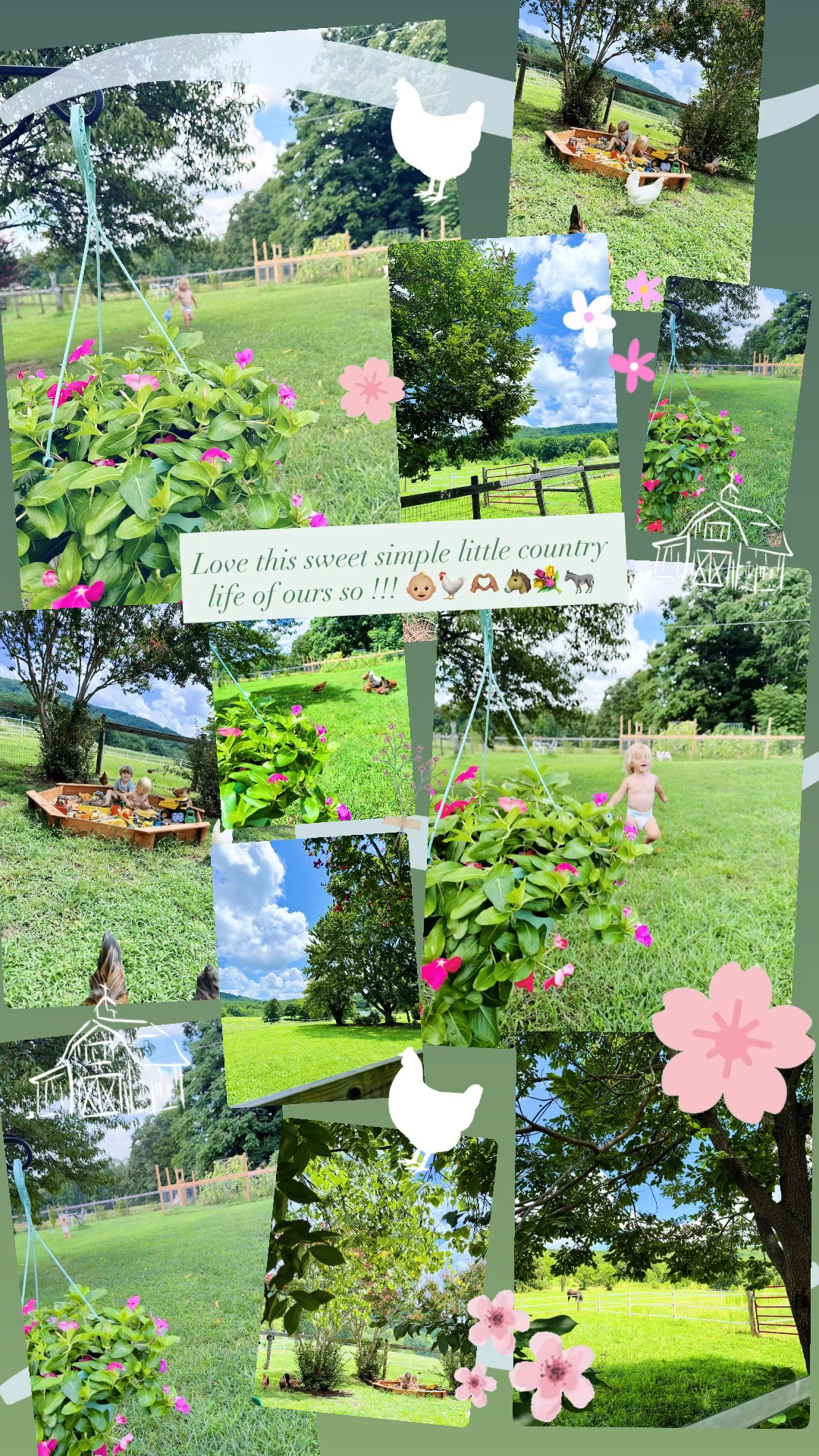 Love this sweet simple little country life of ours so !!! 👶🏼🐓🫶🏽🐴💐🫏
