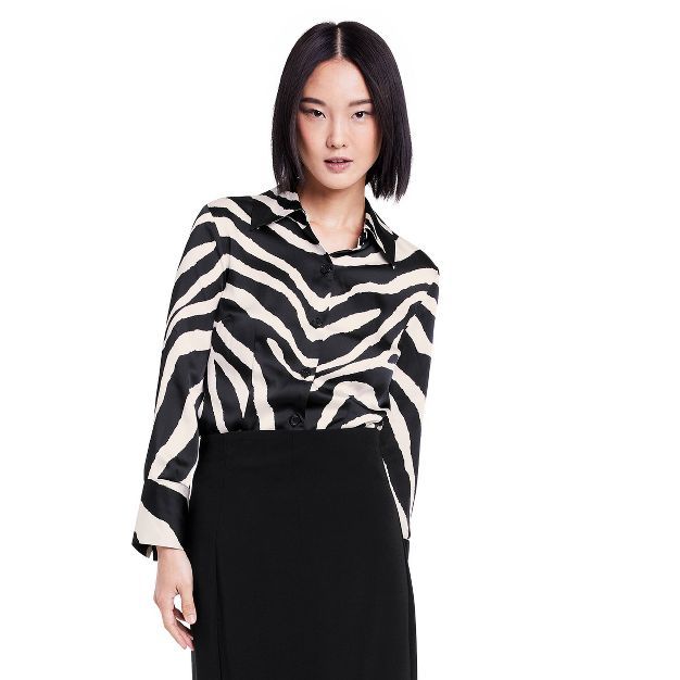 Women's Zebra Print Blouse - Sergio Hudson x Target Black/White | Target