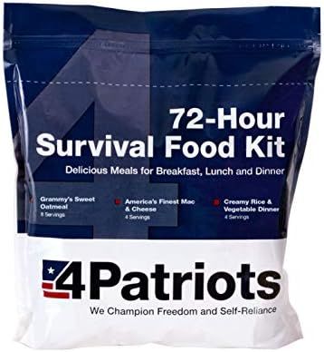 4Patriots Emergency Food Supply - 72-Hour Survival Kit - 25-Year Shelf Life - 16 Servings | Amazon (US)