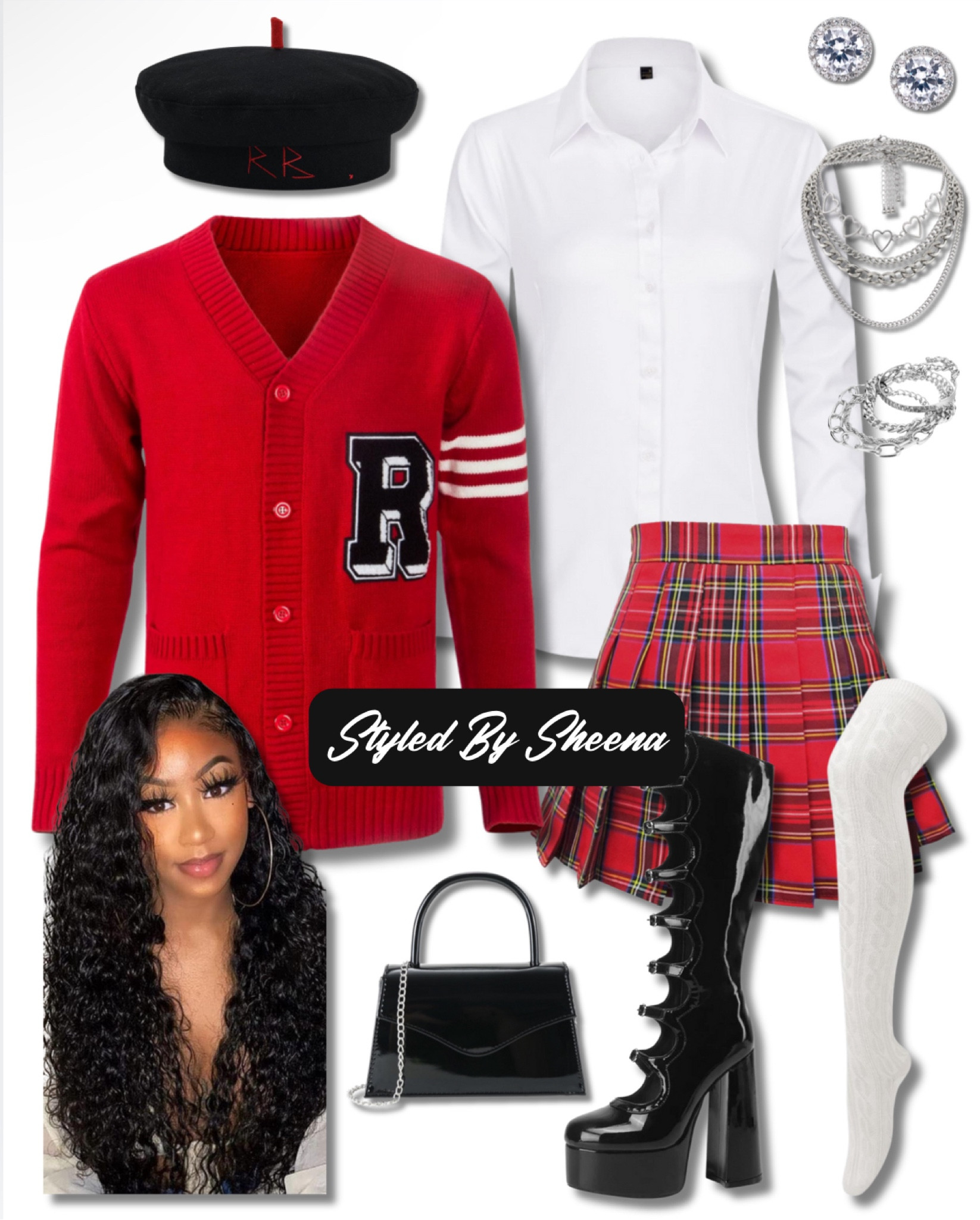 Y2K Fall Outfit Inspo


button up cardigan, red sweater, varsity cardigan, red plaid skirt, platform boots, patent leather heels, black mini bag, Y2K jewelry, thigh high socks, preppy outfits, school
Girl fit, rb beret, white button up, skirt fits, date night outfit, fall ootd, Amazon outfits 

#LTKShoeCrush #LTKItBag #LTKStyleTip
