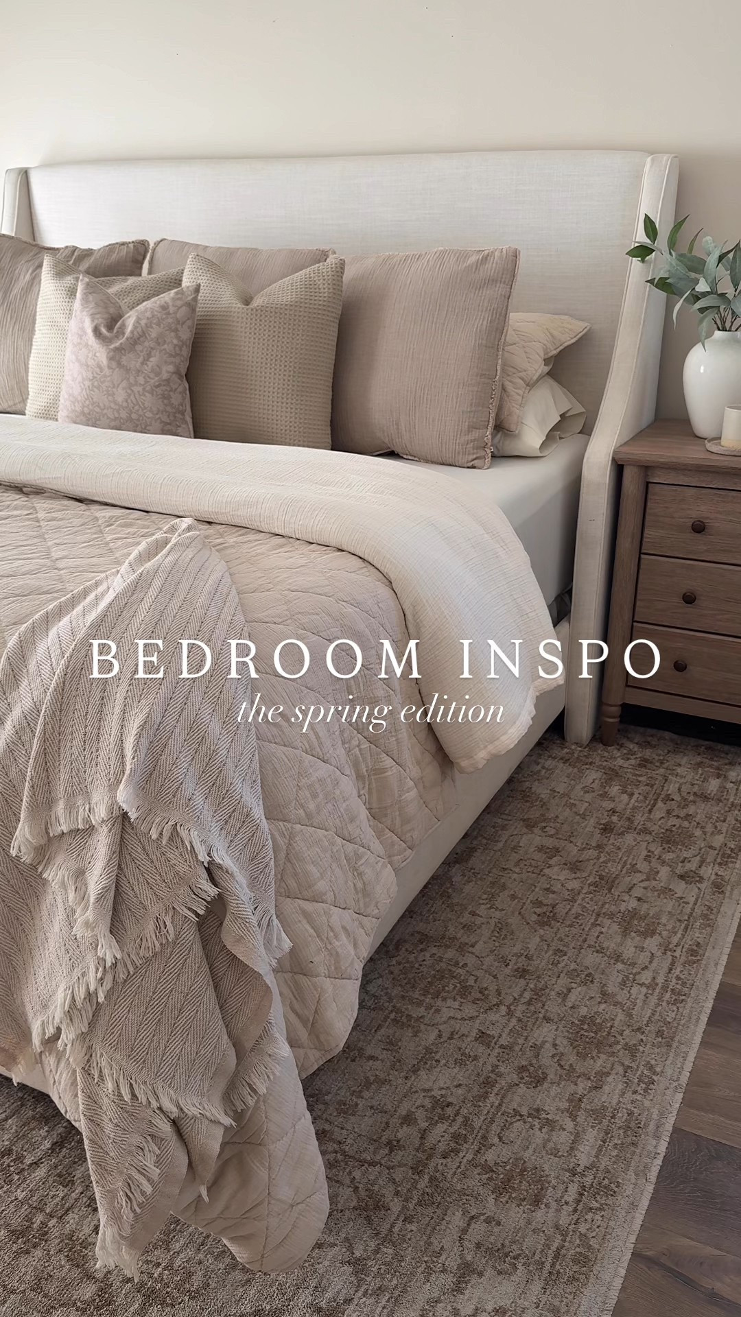 Neutral bedroom inspo, bedding, upholstered bed, nightstand, dresser, area rug, neutral rug, bedding

#LTKFindsUnder100 #LTKSaleAlert #LTKHome