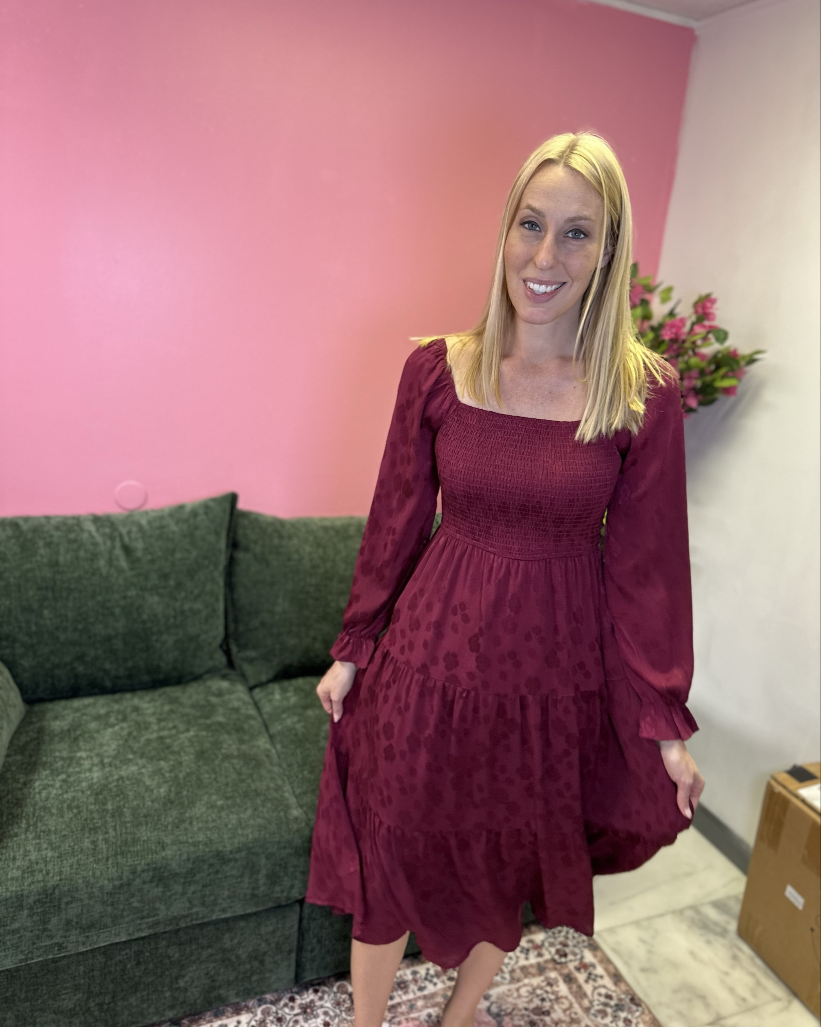 Transitional fall dress
🖤 this dress darling. Great for church, brunch and pumpkin picking 
🖤 it comes in other fall colors
🖤fits true to size, wearing size small and I am 5’10”

#LTKFindsUnder50 #LTKStyleTip #LTKFindsUnder100