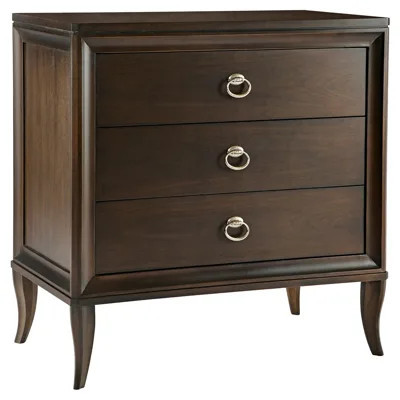 Century Tribeca French Country Brown Maple Wood Wide Nightstand | Kathy Kuo Home