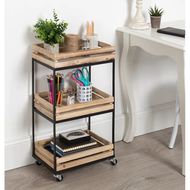 Usman 3 Tiered Storage Cart with Wheels | Wayfair North America