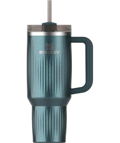 STANLEY Quencher H2.0 Tumbler with Handle and Straw 40 oz | Flowstate 3-Position Lid | Cup Holder Compatible for Travel | Insulated Stainless Steel Cup | BPA-Free | Fluted Marina Shine | Amazon (US)
