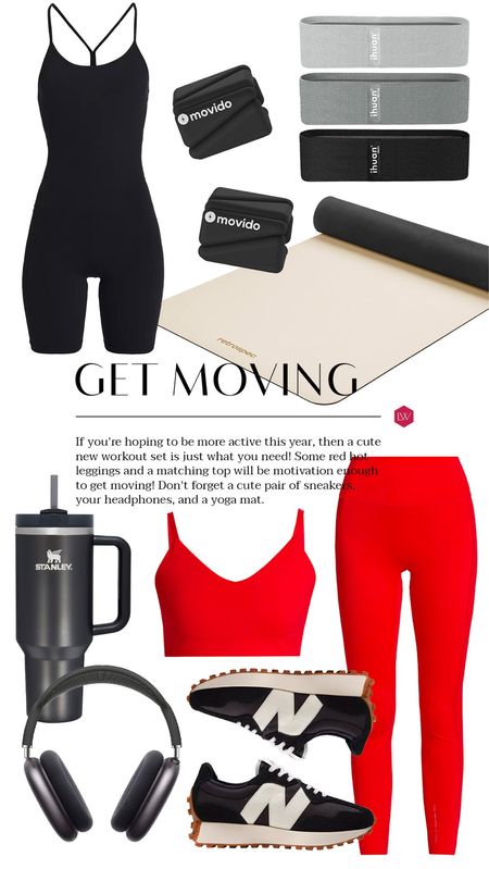 If you're hoping to be more active this year, then a cute new workout set is just what you need! Some red hot leggings and a matching top will be motivation enough to get moving! Don't forget a cute pair of sneakers, your headphones, and a yoga mat.

#LTKover40 #LTKSeasonal #LTKstyletip
