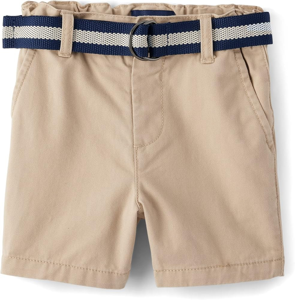 The Children's Place Baby Boys' and Toddler Twill Belted Chino Short | Amazon (US)