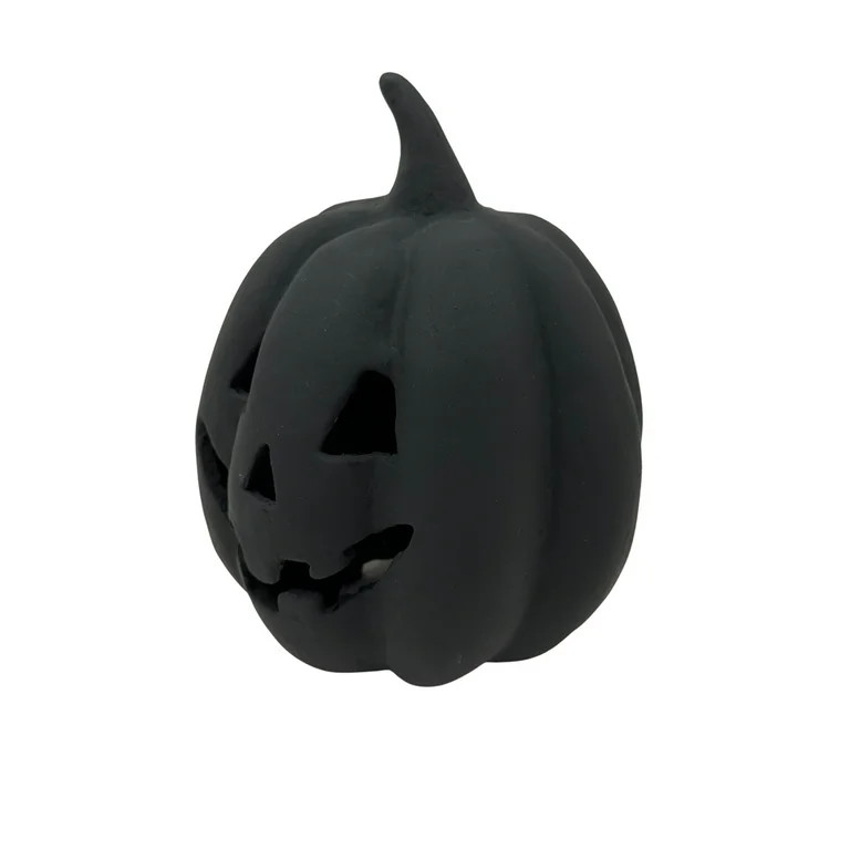 Halloween Black Pumpkin Paper Mache, 8 in, by Way to Celebrate, Table Decoration | Walmart (US)