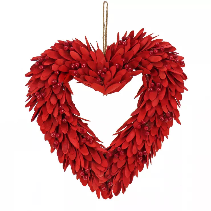 National Tree Company Artificial Valentine's Wreath, Decorated with Red Petals, Valentine's Day C... | Target