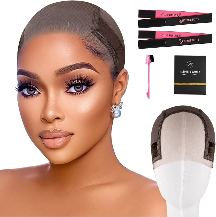 Lace Wig Grip Cap Women: 4x5 Transparent Swiss Lace Front - Non-slip Wig Gripper for Keeping Wigs... | Amazon (US)