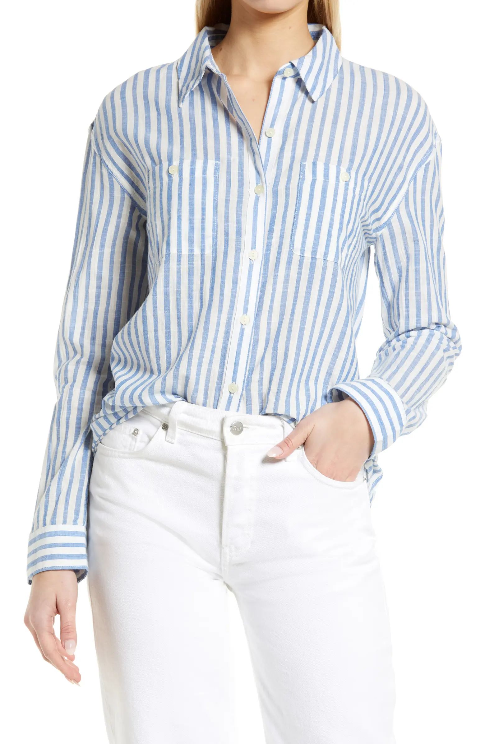 Caslon® Marty Cotton Button-Up Shirt | Nordstrom | Nordstrom