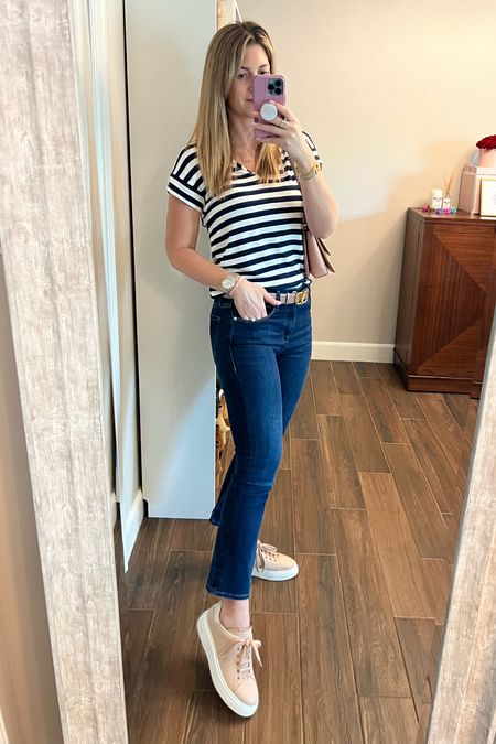 My favorite style denim (which I own in 4 washes) is now 25% off! Runs TTS. I’m wearing a 28. 

My tee is a great basic for a laid back yet slightly elevated look. It comes in tons of colors. (I think I’m up to 5 so far!) 😉 It’s the perfect time to stock up for spring at under $50. 

#LTKsalealert #LTKfindsunder50 #LTKSeasonal