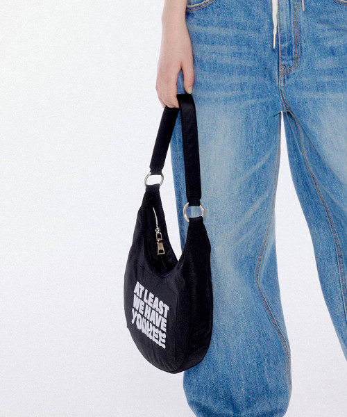YOUHEE LETTERING HOBO BAG BLACK | Musinsa Global