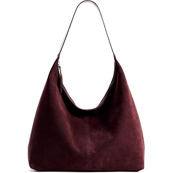 KALIDI Slouchy Tote Bag 18L Casual Vegan Leather Crescent Hobo Zipper Bag | Everyday Soft Shoulde... | Amazon (US)