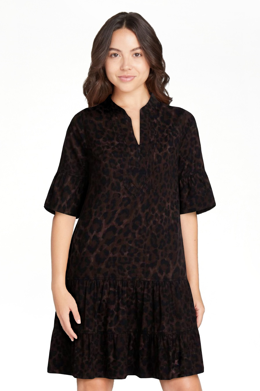 Scenario Women's and Women's Plus V Neck Mini Dress with Flutter Sleeves, Sizes XS-4X | Walmart (US)