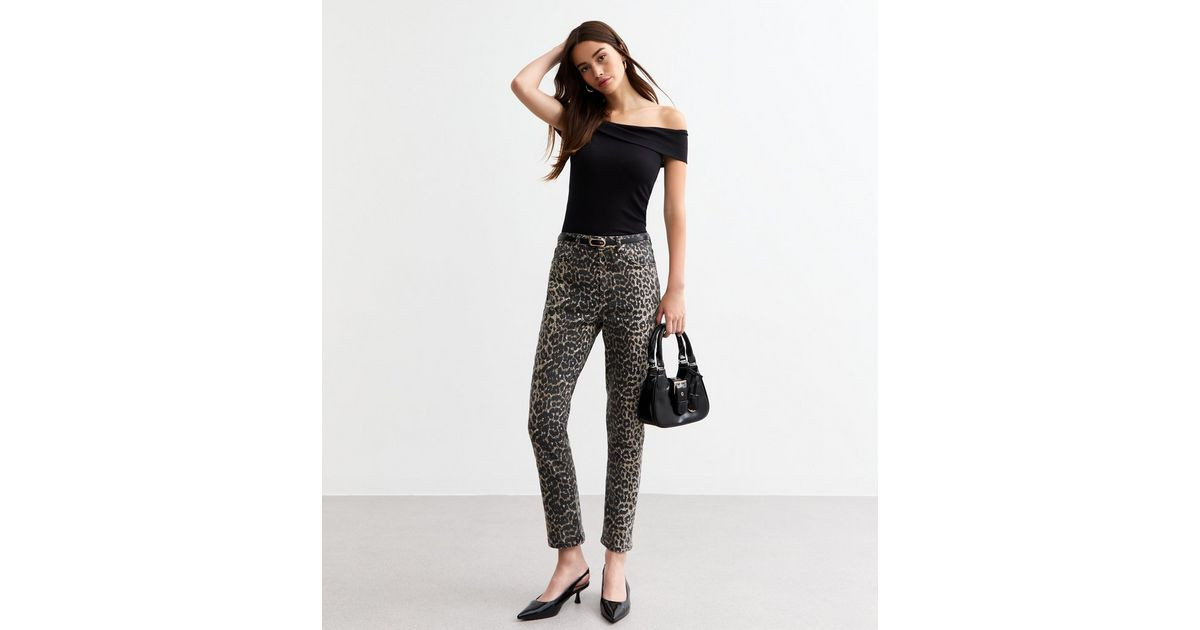 Brown Leopard Print Straight Leg Jeans | New Look | New Look (UK)