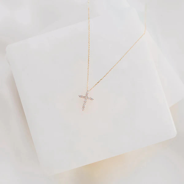 Heart of Jesus Diamond Cross Necklace | My Saint My Hero