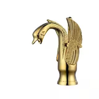Swan Single Hole Single-Handle Bathroom Faucet And Pop Up Drain & Overflow Cover in Gold | The Home Depot