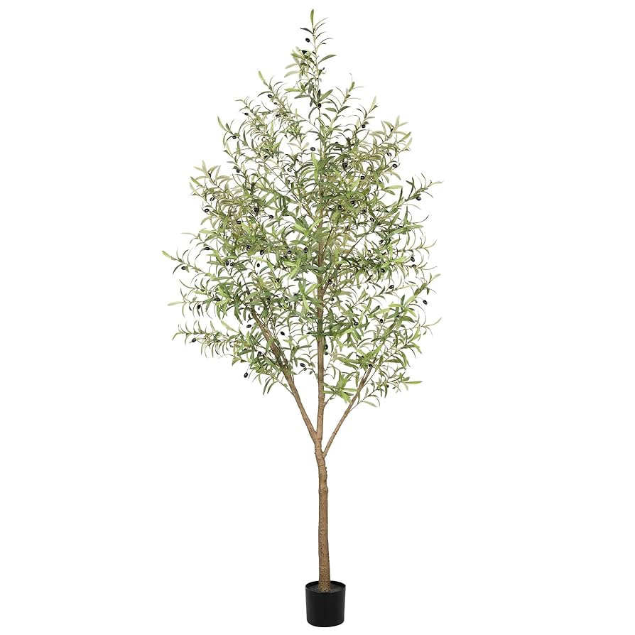 Olive Tree 8ft (96") - Olive Trees Artificial Indoor with Natural Wood Trunk and Lifelike Fruits ... | Amazon (US)
