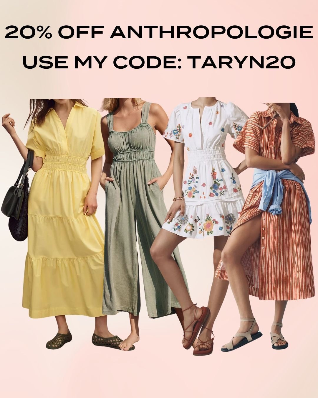 Use my code TARYN20 for 20% off! Here are a few of my top dress picks for spring from Anthropologie!

#LTKSaleAlert #LTKSeasonal #LTKStyleTip