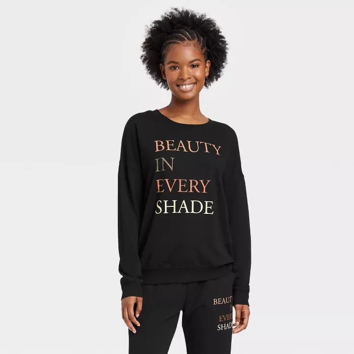 Women's Beauty In Every Shade Graphic Sweatshirt - Black | Target