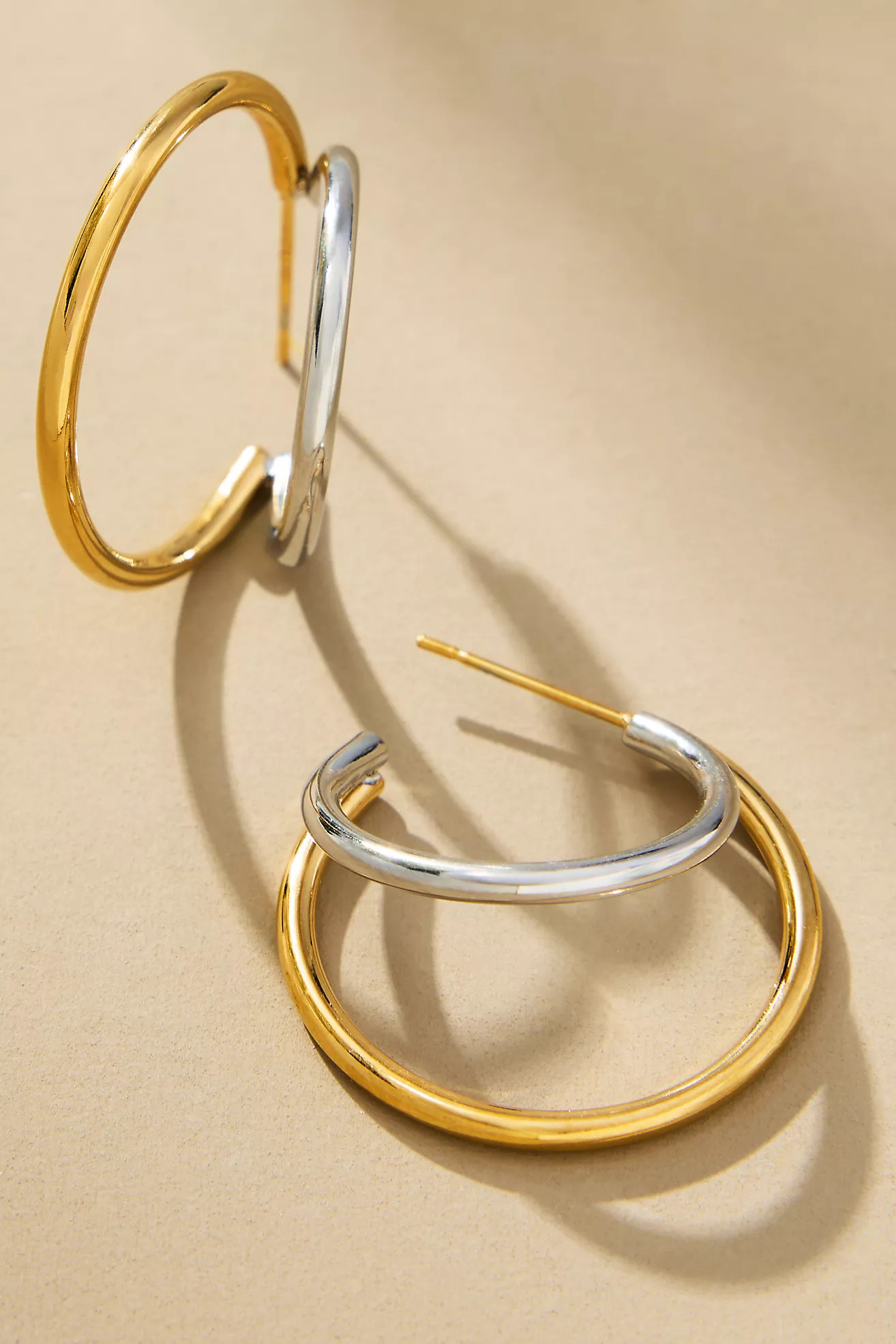 Mixed Metal Huggie Hoop Earrings | Anthropologie (US)