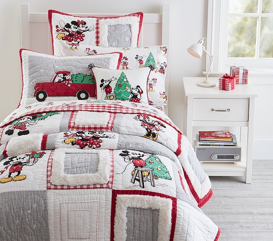 Disney Mickey Mouse Holiday Quilt & Shams | Pottery Barn Kids